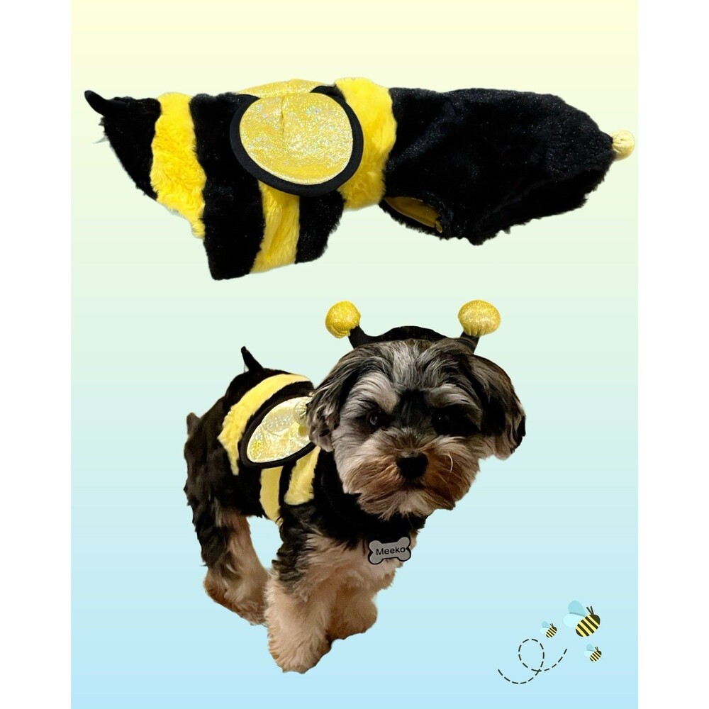 Pup Crew Pet Dog Halloween Costume Bumble Bee Yellow/Black Size XS/S